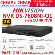 Hikvision 8 Channel DS-7608NI-Q1 2MP 4MP 8MPNVR - Hik Vision 4CH 8CH 16CHNVR