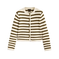 Spain version Authentic Massimo Dutti Md Womens Autumn New Contrast Striped Cardigan Sweater Loose R