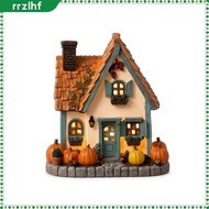 [rrzlhf] Vintage Light-up Pumpkin Cottage Freestanding Pumpkin Cottage Ornament Decorative Decor Ind