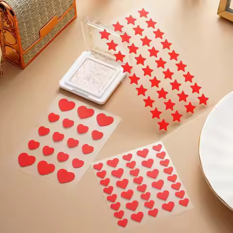 18/36 Counts Red Stars & Red Hearts Acne Pimple Patch Salicylic Acid Acne Treatment Stickers Cute St