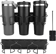 2pcs Magnetic Cup Holder for Fridge, 6-Slot Strong Magnetic Tumbler Organizer Rack with Magnet Cup L