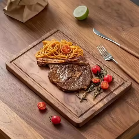 Beech Walnut Wooden Cutting Board Kitchen Chopping Block Cheese Meat Butcher Block - Durable Wood Cu