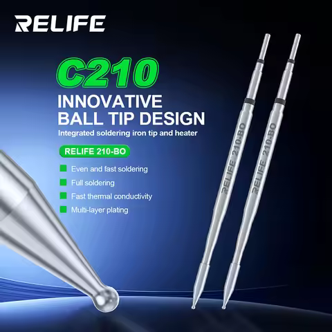 RELIFE 210-BO Soldering Iron Tip, Innovative Ball Head Design, Universal 210 Handle, Fast Heating, O