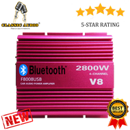 4 Channel Car Audio Power Amplifier / Car Amplifier with Bluetooth 2000Watts V8 (F8008USB)