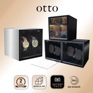 [1 Year Warranty] OTTO Dual Modular Watch Winder Case 360 Degrees Movement Watch Winder Winding Storage Box Automatic