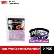 3M™ Paste Wax Extreme น้ำยาเคลือบรถ คานูบาเพสแว๊กซ์ &  3M™ Microfiber Detailing Cloth 50CMX50cm