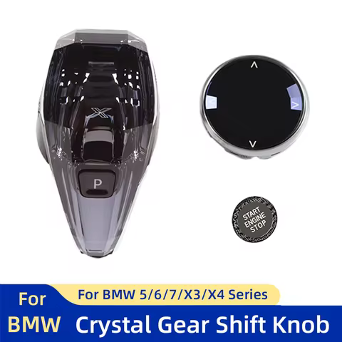 3 Pieces Set Crystal Gear Shift Knob Lever Car Crystal Shift Knob Gear Handle For 5 6 7 Series G30 G