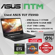 #AT119 USED ASUS TUF FX95D AMD R7 RYZEN 7-3750H 16GB 512GB SSD NVIDIA GEFORCE GTX1650 Gaming Laptop 