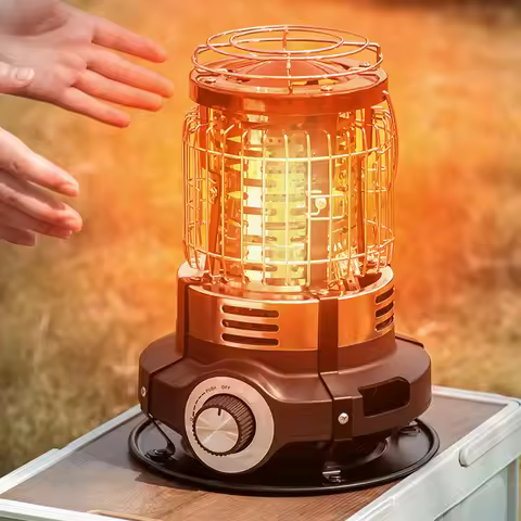 Outdoor Gas Heater Fire Pit for Ice Fishing Camping Tea Brewing Around Fire Weatherproof Small Heati