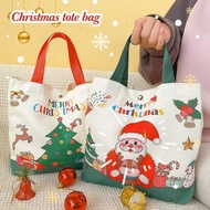 Christmas Decoration Products - Christmas Canvas Gift Tote Bag - Large Capacity Santa Claus Prints P
