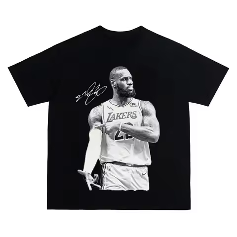 2025 New LeBron James Basketball Tee - Black Original American Streetwear | Loose Fit Comfortable Cr