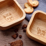 法鬥點心零食木碗全套 2 個・天然木製