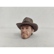 1/6 Indiana Jones Western Cowboy Head Carving Model Fit 12inch Figure
