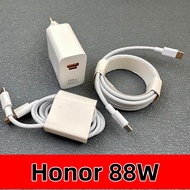 Original Honor 88W EU Super Charger USB A /USB C Dual Port Fast Charging Power Adapter  1/1.5/2M PD 