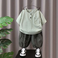 Children s Wear Boy s Summer Wear suit 2023 New Style Baby s Cotton Clothes Handsome Children s Summ