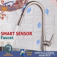 【In stock】PL Kitchen Tap Faucet Stainless Steel Pull Out Sensor Smart Touch Control Sink Tap Induction Mixed Faucet TDLZ