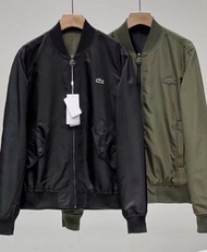 香港預訂 雙面穿 Lacoste 皮質刺繡logo 防水棒球外套 男裝