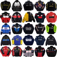Vint Riding Jacket Women F1 Embroidery Retro Racing Jacket Men Motorcycle Windbreaker Jacket Unisex