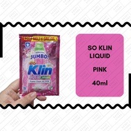 So Klin Liquid Softergent Pink 40ml Sachet Deterjen Softener Cair