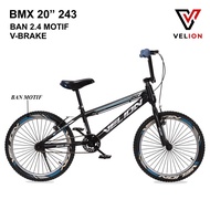 SEPEDA ANAK LAKI BMX VELION 243 UKURAN 20 INCH BAN 2.40 VBRAKE USIA 8-11 TAHUN