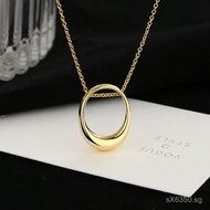 Necklace Manufacturer Direct Sale Convex Light Luxury Style Irregular Pure Silver Minimalist Niche C