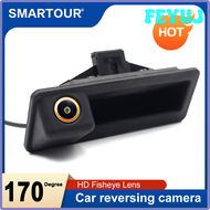 FEYUJ กล้องมองด้านหลังรถยนต์ถอยรถ CCD CCD สำหรับ BMW X5 X1 X6 E39 E46 E61 E53 E82 E88 E84 E90 E91 E9