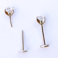 Shijia Huazi Super Shiny Diamond F136 Titanium Alloy Ear Bone Stud Ear Studs Cochlear Implant Grade