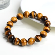 【Natural Crystals】7A Natural Yellow Tiger's eye Round Beads Bracelet（Strong Cat eye Effect ）