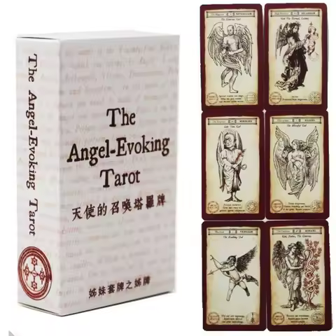 Angel-Evoking Tarot Deck - 78 Divine Guidance Cards 10.3*6cm with Angelic Sigils & Names - 72 Kabbal