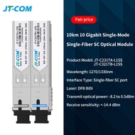 JT-COM คู่ 10G SFP + โหมดเดี่ยว Simplex SC SFP + โมดูล 10KM / 20KM / 40KM / 60KM 1330/1270nm เข้ากัน
