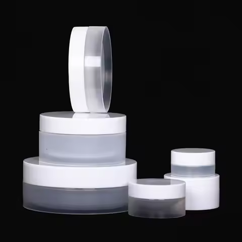 20pcs Plastic Jar Empty Cosmetic Containers Clear Pots with Lids White Cap Cream Box Container Tin F