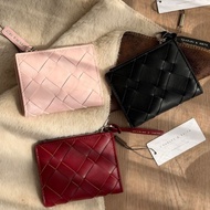 C Ivette Woven Top-Zip Small Wallet Folding Wallet Wanita