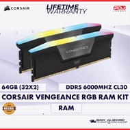 CORSAIR VENGEANCE RGB 64GB (32GBx2) 6000MHz CL30 DDR5 RAM KIT