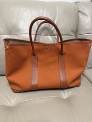 Hermes 橙色帆布garden party 30