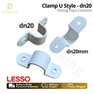 LESSO U-style Clamp conduit dn-20mm white conduit Fitting