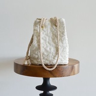 數量限定 義大利製 豹紋膨脹緹花斜背包 奶茶白 聖誕節禮物推薦 迷你肩背包