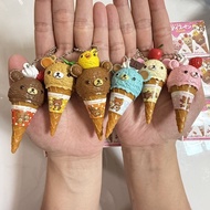 Rilakkuma Ice Cream Series Blind Box Cute Bear Keychain Pendant Toy Kids Gifts Decoration