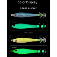cumi memegang cumi umpan duel ez slim 80mm Cloth Roll Luminous Wooden Shrimp Squid String Hook Fake 