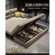[Fast Delivery]Multifunctional Foldable Sofa Bed Dual-Purpose Retractable Small Apartment Storage Single Bed with Rollers Technology Fabric Living Room Bed