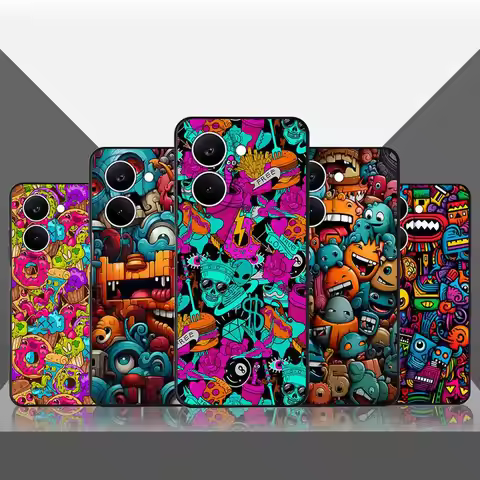 Fun Monster Graffiti Phone Cover Case for Xiaomi Poco X8 Pro F8 F1 C75 F3 C50 M5 C61 X3 X4 X5 X7 C71