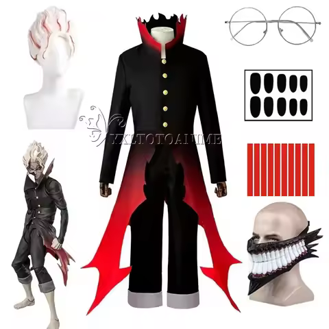 Dandadan Okarun Ken Takakura Cosplay Costume Wig Turbo Granny Powers Black Collar Uniform Curly Shor