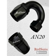 RedSuns AN20 aluminum fitting 180 degree / 0º degree～ Black
