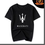特價 【汽車服裝】瑪莎拉蒂Maserati車標汽車豪車車友會定做S店工作服休閑圓領純棉短袖T恤B