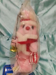 （Q）企業玩偶 金頂電池 兔子 兔兔 粉紅兔 娃娃玩偶 布偶 鈴鐺 聖誕節 裝扮 原裝