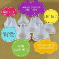 🔥READY STOCK🔥Silicone Wide Neck Slim Neck Teat Anti Colic Pigeon Puting Lembut
