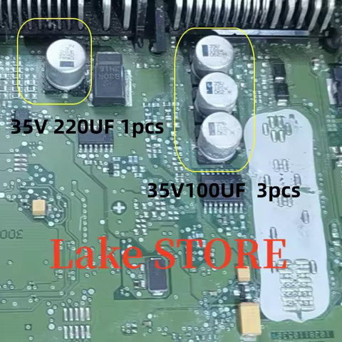 10pcs 35V 100UF 35V 220UF SMD Solenoid 10X10 vt (Volume 1 cm x 1 cm ） Valve Capacitor for Automotive