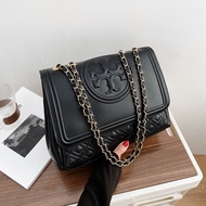 HOT_TORY_BURCH Large Capacity Bag 2024 New Fashion Korean Letter Soft Leather Women's Bag Chain Casual Shoulder Messenger