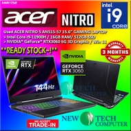 #AN176 USED ACER NITRO 5 AN515-57 Gaming Laptop INTEL i9-11900H 16GB 512GB SSD NVIDIA RTX3060 RTX 30