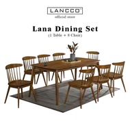 LANCCO Mid Century Dining Set 8 , 6 , 4 seater dining set concept living room meja makan