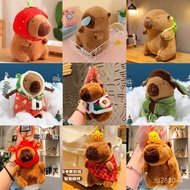 Kapibara Plush Toy Buddhist Capybara Bar Turtle Bag Snot Small Pendant Strawberry Hat Doll Little Re
